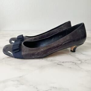 VANELI Narrow Marbled‎ Navy Patent Leather Kitten Heels Women's Size 8.5 NARROW